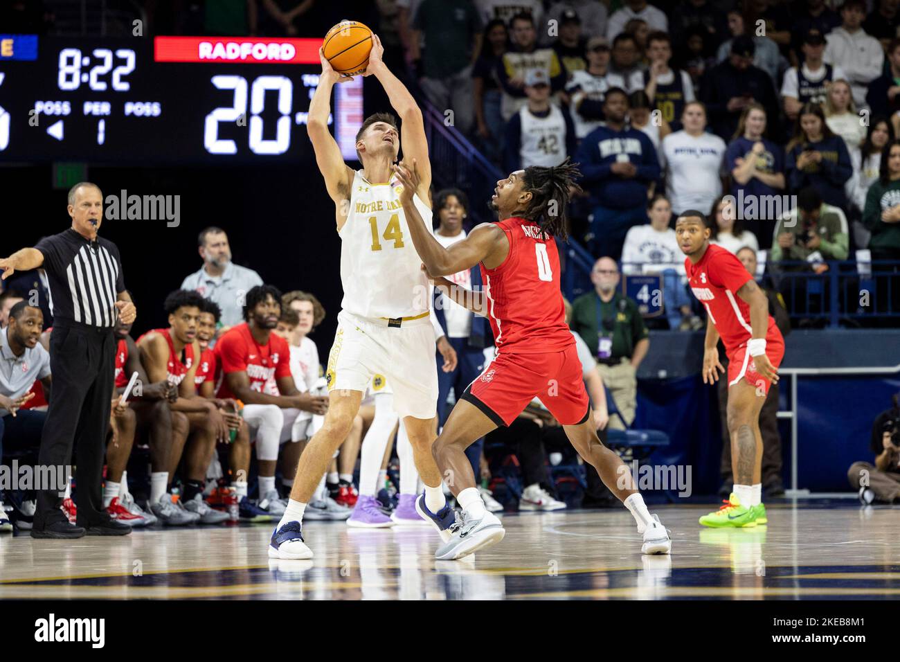 South Bend, Indiana, USA. 10th Nov, 2022. Notre Dame forward Nate