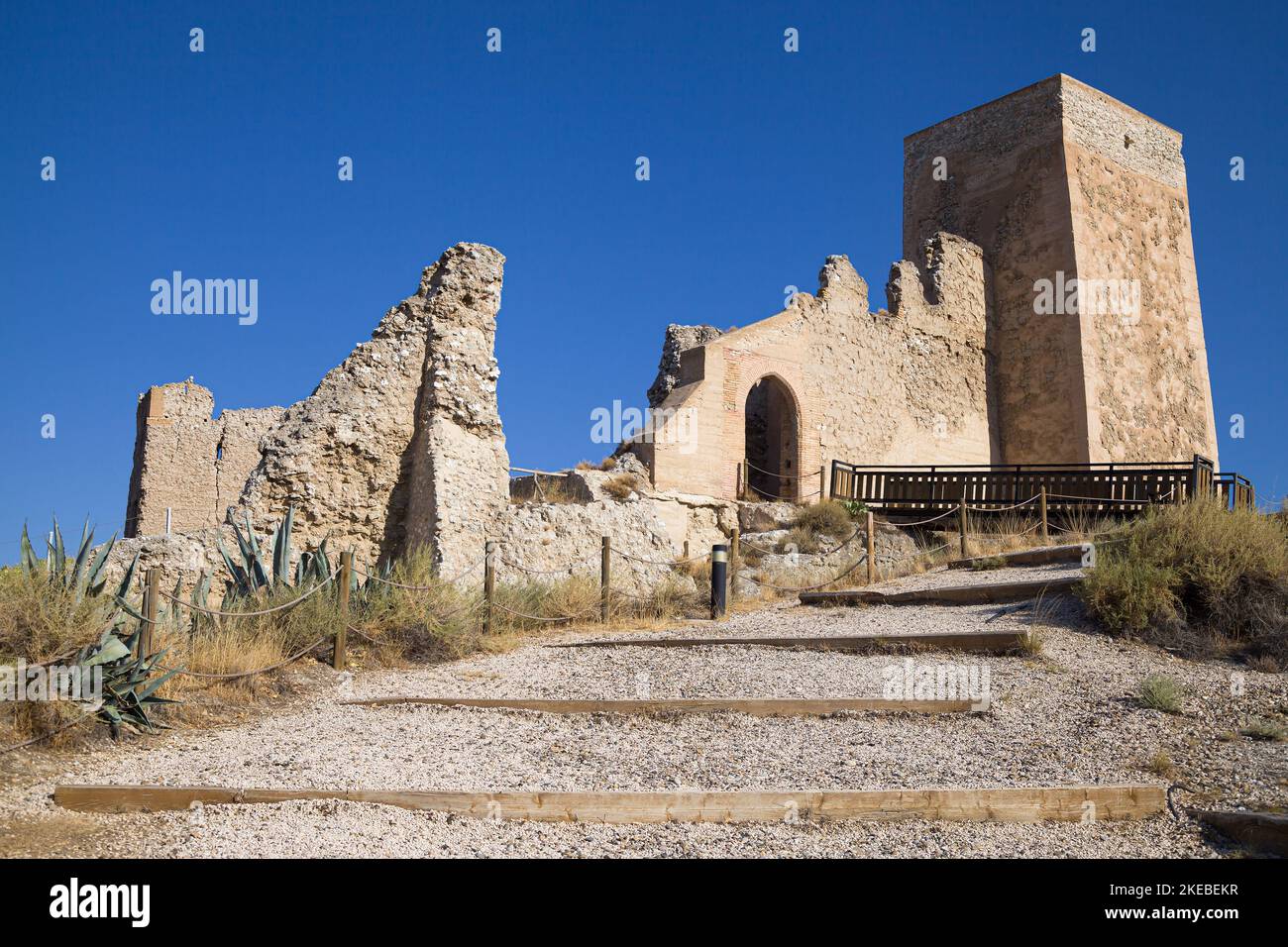 Ruins of the Alfajarin Castle, Aragon, Spain. Stock Photo