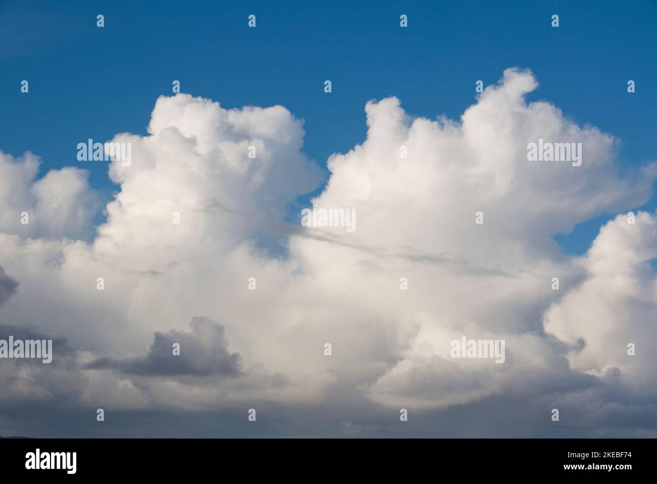 Cumulus congestus rain shower clouds, UK Stock Photo