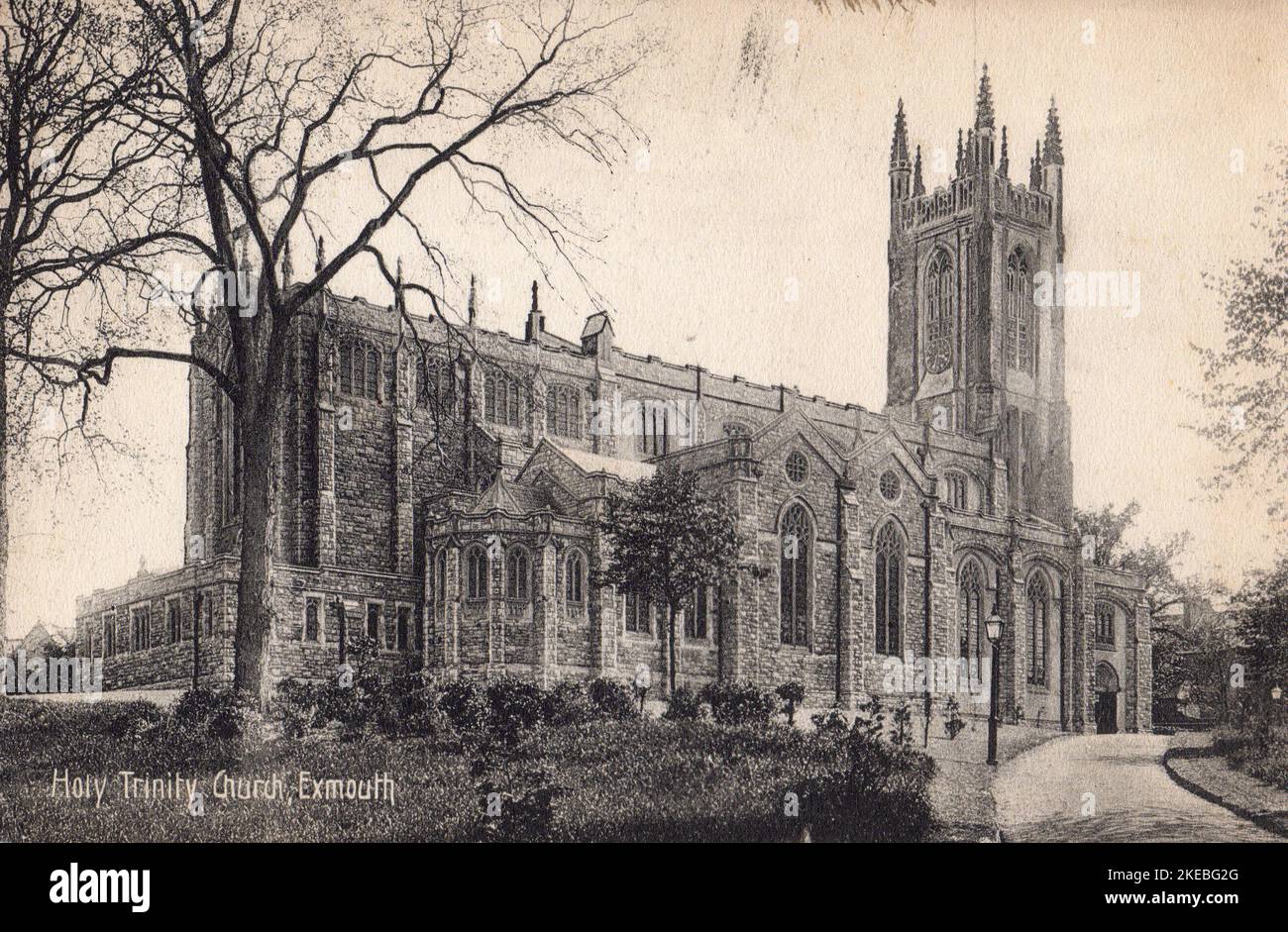 Holy Trinity Church, Exmouth, Devon. From a postcard circa 1909. Black and White Photograph; Stock Photo