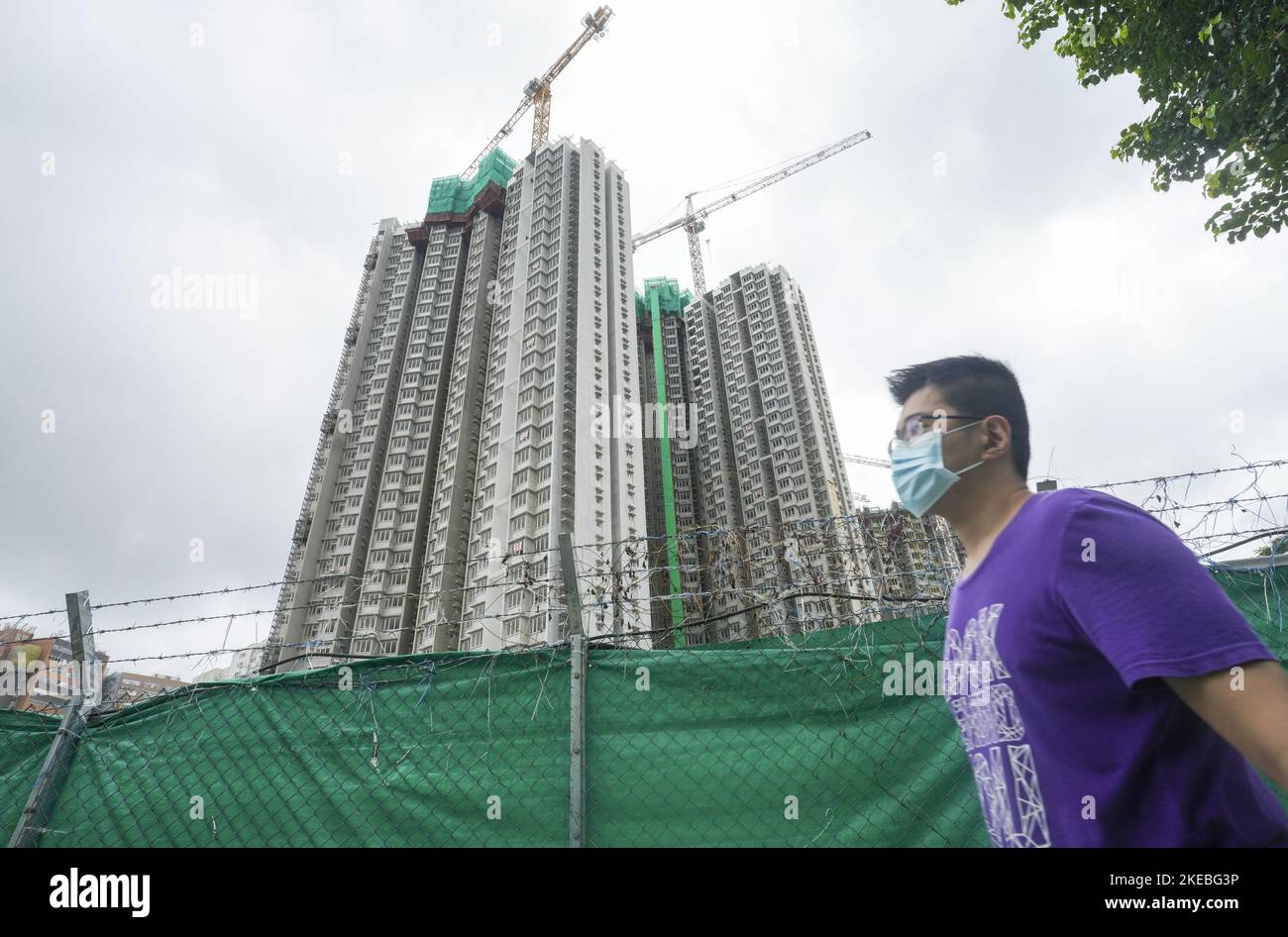 The buildings being constructed by Hong Kong Housing Authority at