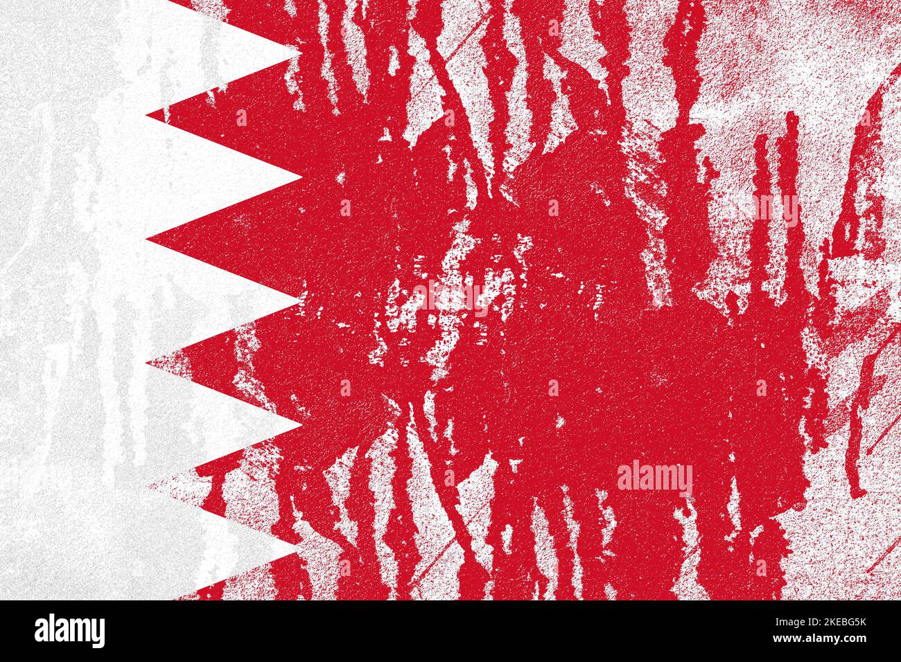 Bahrain flag painted on old distressed concrete wall background Stock ...