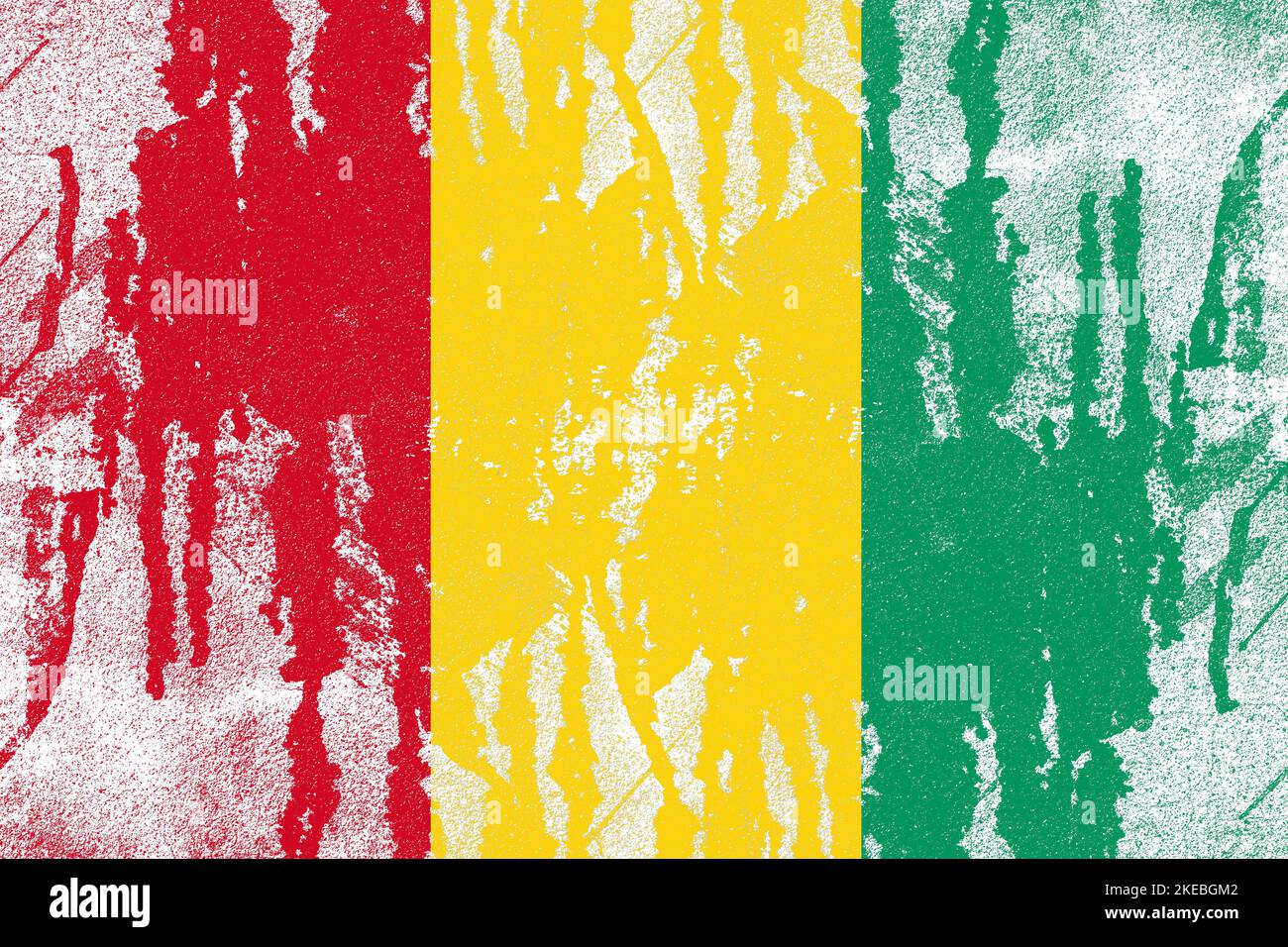 Guinea flag painted on old distressed concrete wall background Stock ...
