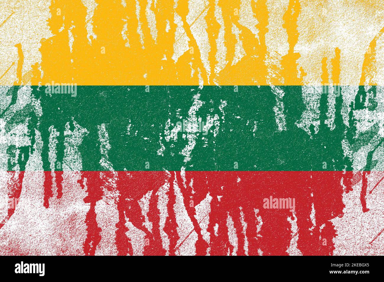 Lithuania flag painted on old distressed concrete wall background Stock ...