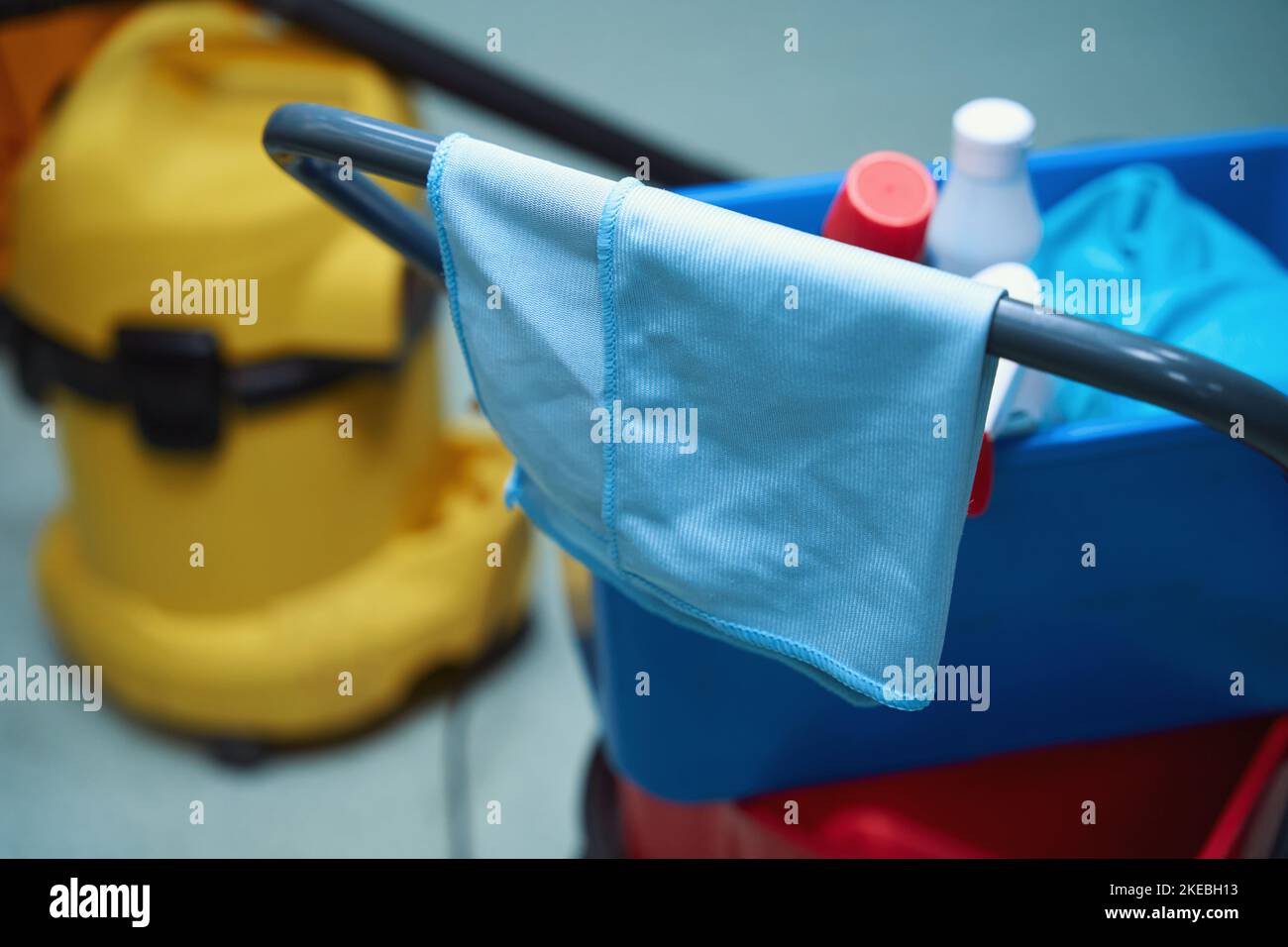 Clean cloth for wiping and other housecleaning equipment Stock Photo