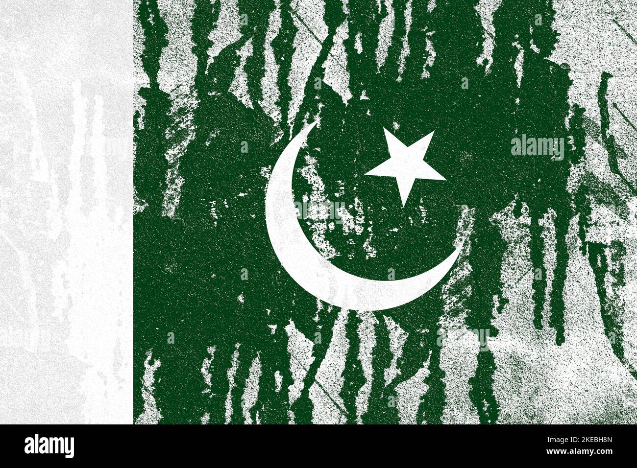 Pakistan flag painted on old distressed concrete wall background Stock ...