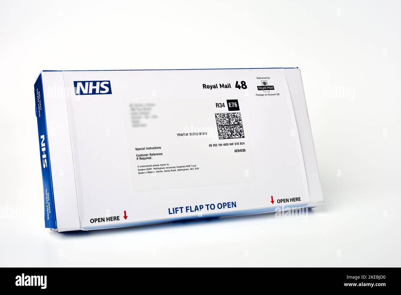 Bowel Cancer Screening kit for home use received through the post Stock