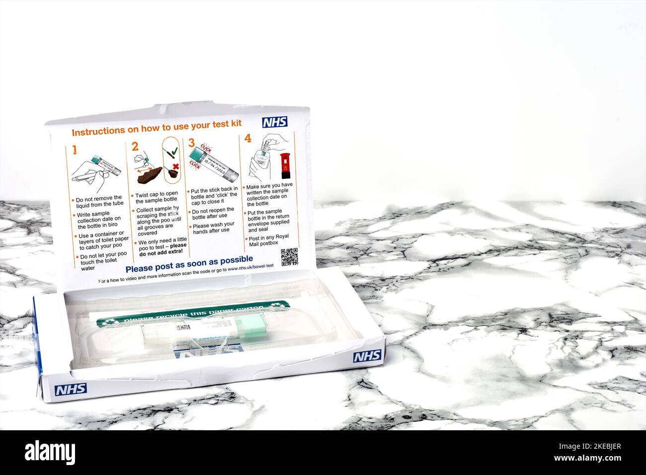 Bowel Cancer Screening kit for home use Stock Photo Alamy