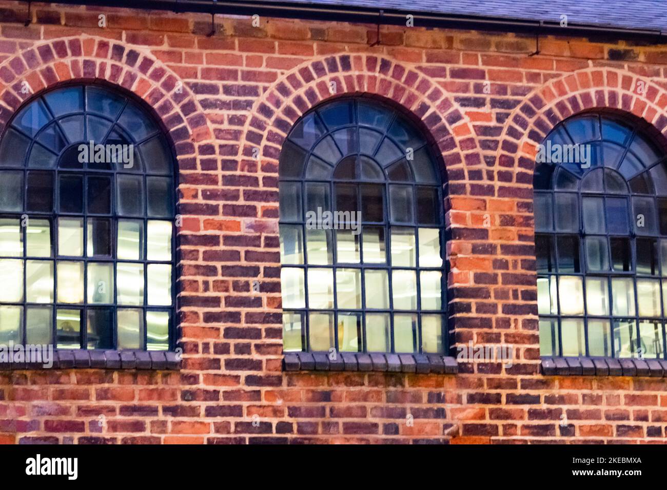 Windows and brickwork in the Jewellery Quarter, Birmingham, UK Stock ...