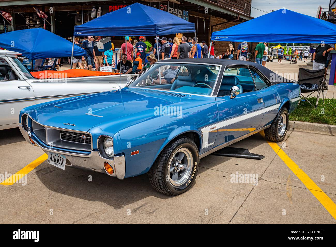 Des Moines, IA July 02, 2022 High perspective front corner view of a