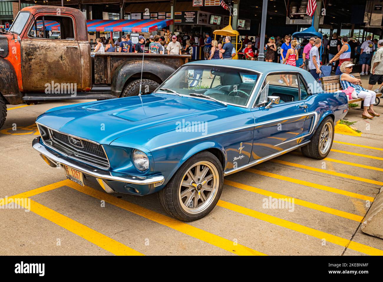 Des Moines, IA July 02, 2022 High perspective front corner view of a
