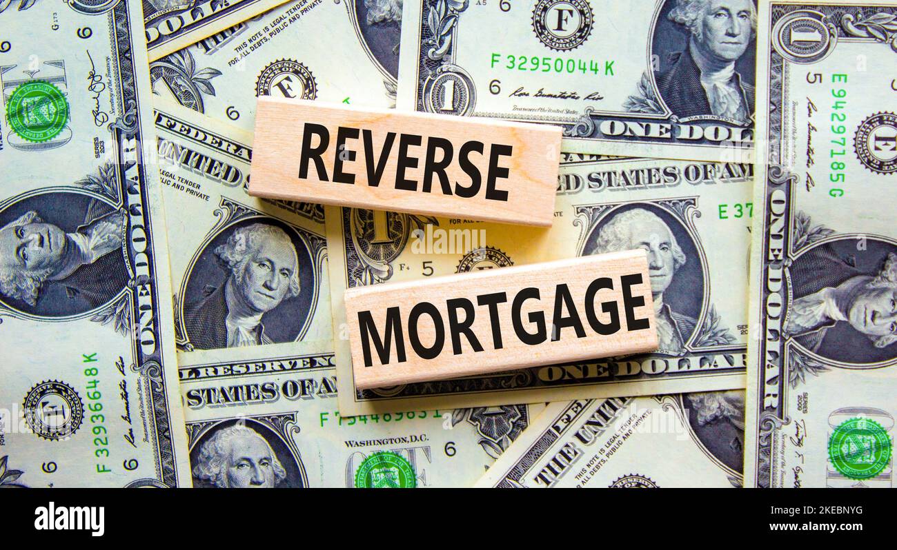 Reverse mortgage symbol. Concept words Reverse mortgage on wooden ...