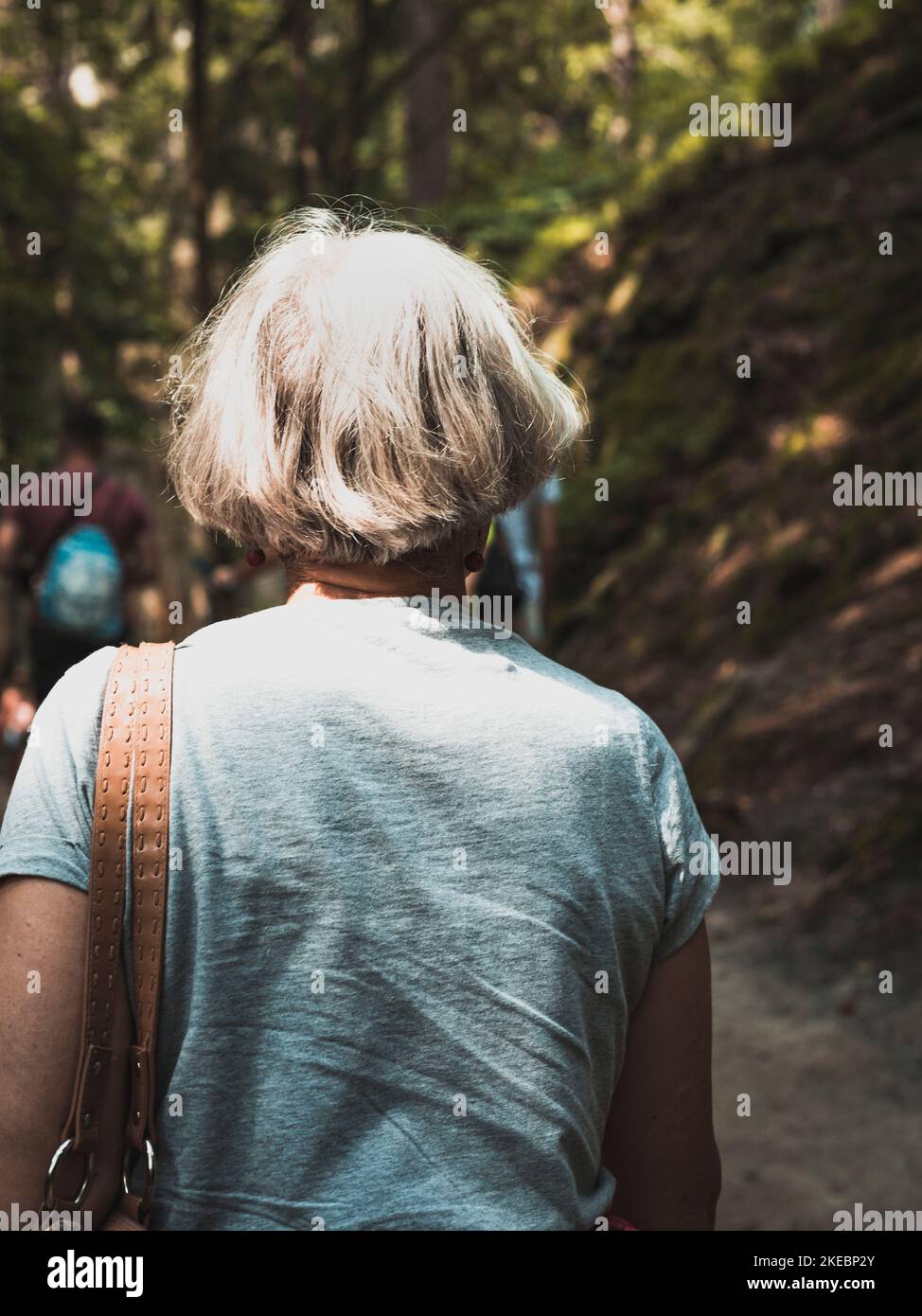 Grey hair woman and rear view hi-res stock photography and images - Alamy