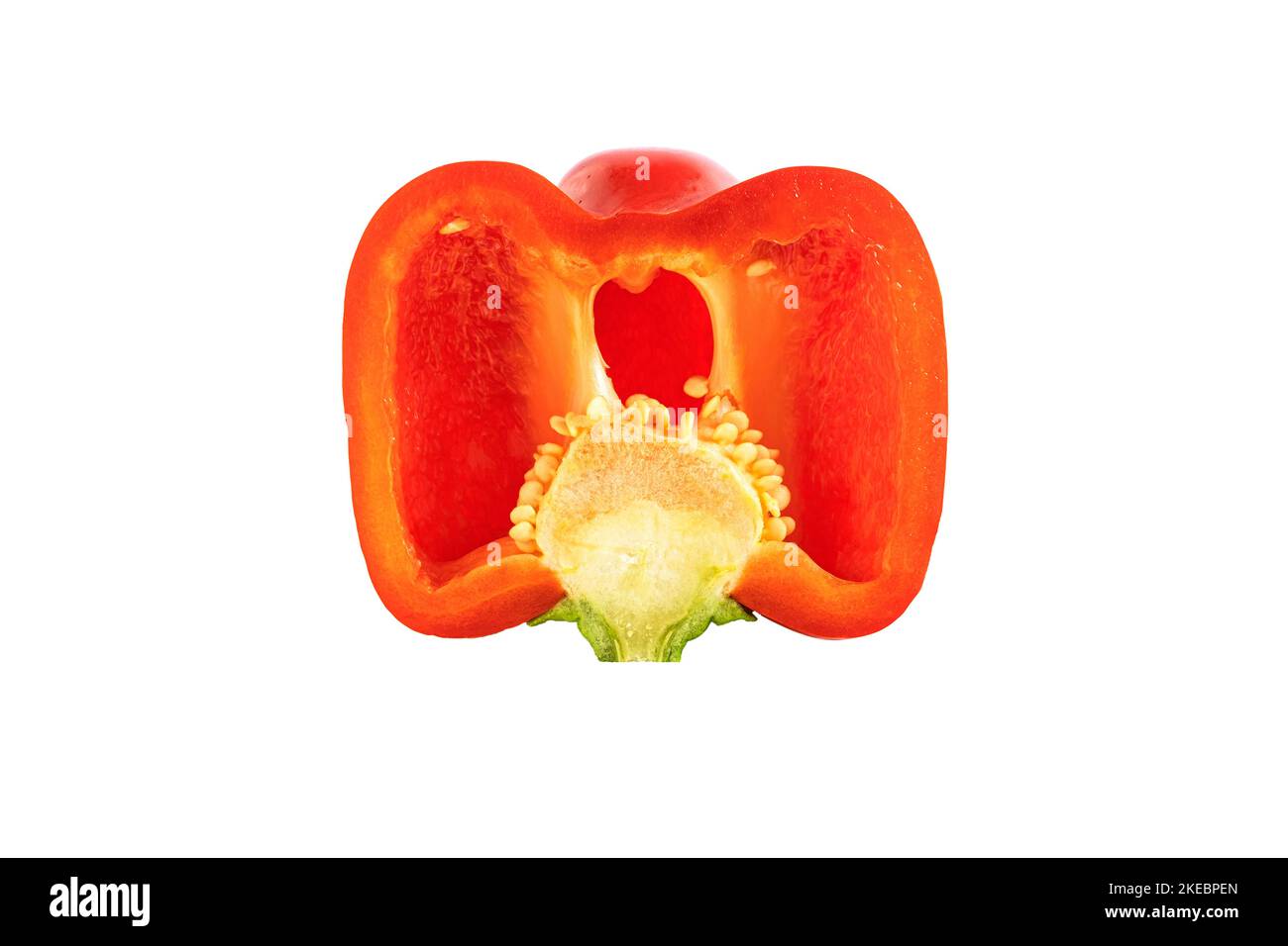 Half red bell pepper isolated on a white background Stock Photo Alamy