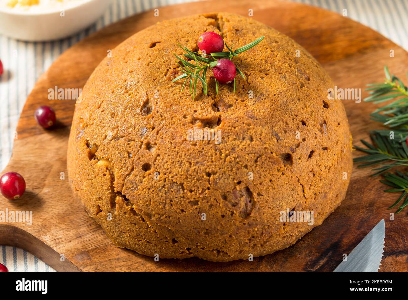 Homemade Christmas Figgy Pudding for the Holidays Stock Photo Alamy