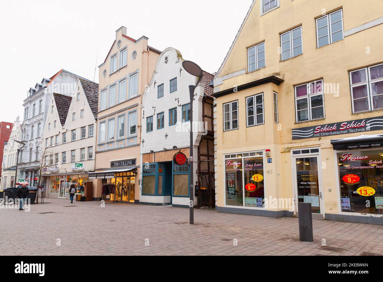 Flensburg, Germany February 9, 2017 Ordinary people walk the Grosse