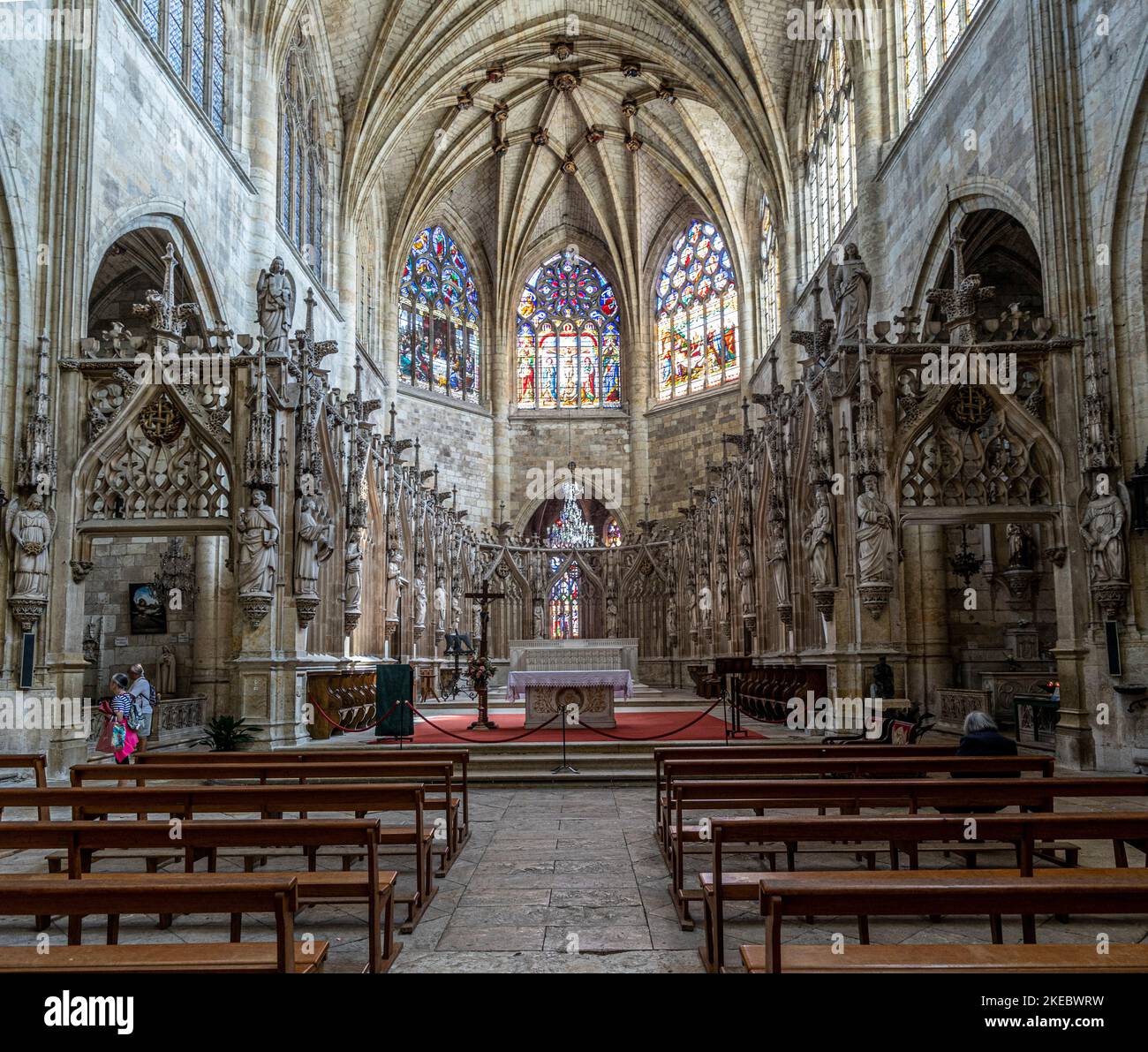 Cathedral interior. The town of Condom is situated to the west of Lectoure and south of Nérac in the Gers (Gascony) department of south-west France. Stock Photo