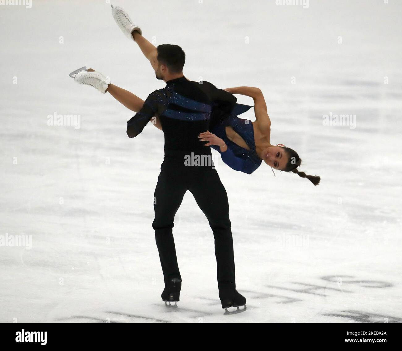 Great Britain's Lilah Fear and Lewis Gibson during a Ice Dance practice session during the ISU