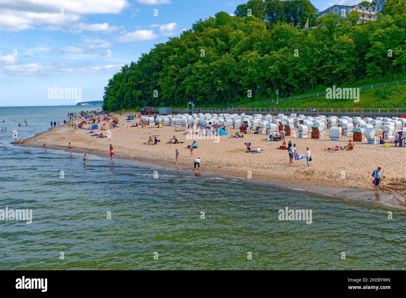 Lively beach of Seebad Sellin, Mecklenburg-Vorpommern, Germany, Europe Stock Photo
