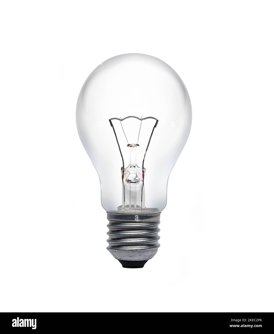 Light bulb with filament isolated on white background Stock Photo
