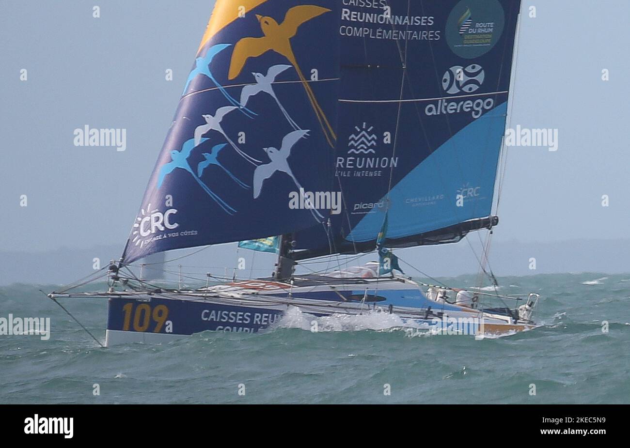 during the Route du RhumDestination Guadeloupe 2022, solo transatlantic race, SaintMalo during the Route du RhumDestination Guadeloupe 2022, solo transatlantic race, SaintMalo