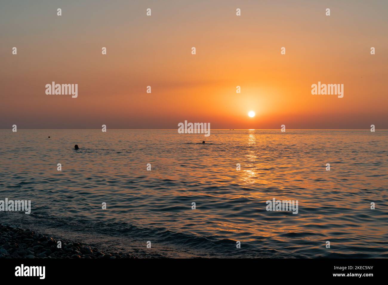 Purple sunset over the Black Sea, Batumi beach. Georgia Stock Photo - Alamy