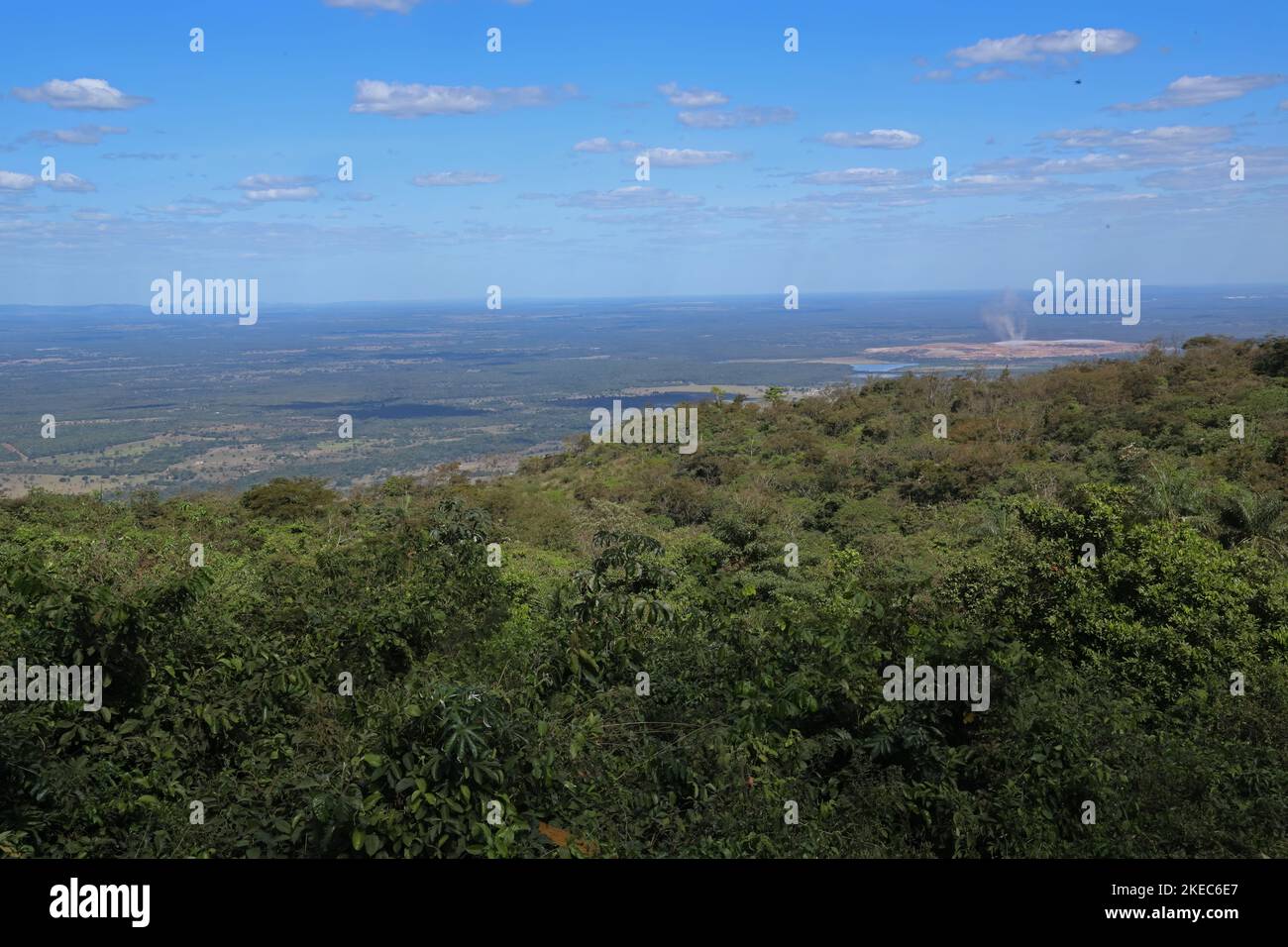 view from escarpment over the plain  Chapada, Brazil.                July Stock Photo