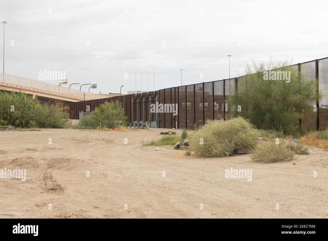 The Border Wall along the US Mexico Border near Downtown El Paso Stock ...