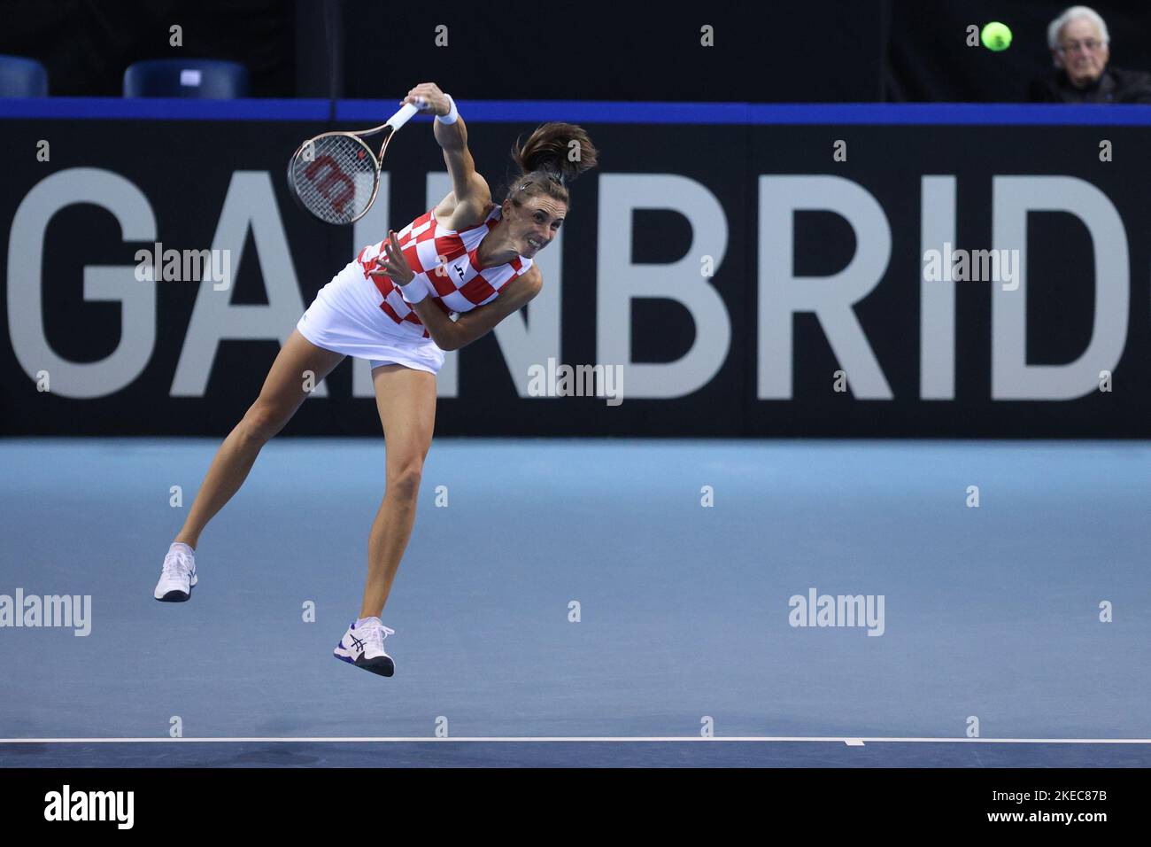RIJEKA, CROATIA - NOVEMBER 11: Petra Martic of Croatia serves against ...