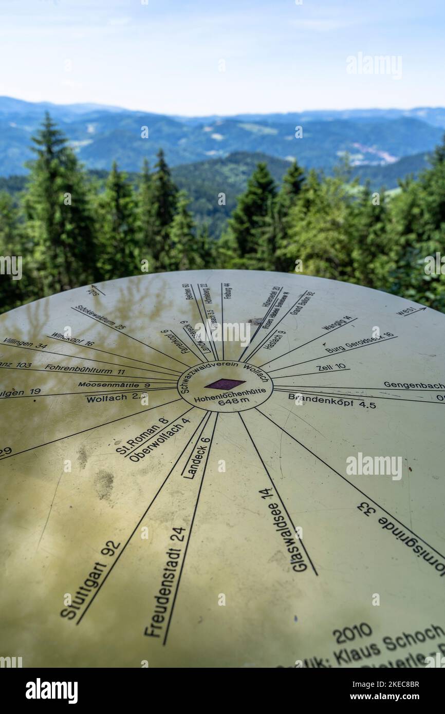 Europe, Germany, Southern Germany, Baden-Wuerttemberg, Black Forest, view from Hohenlochenhütte in direction Farrenkopf, Hausach and Haslach Stock Photo