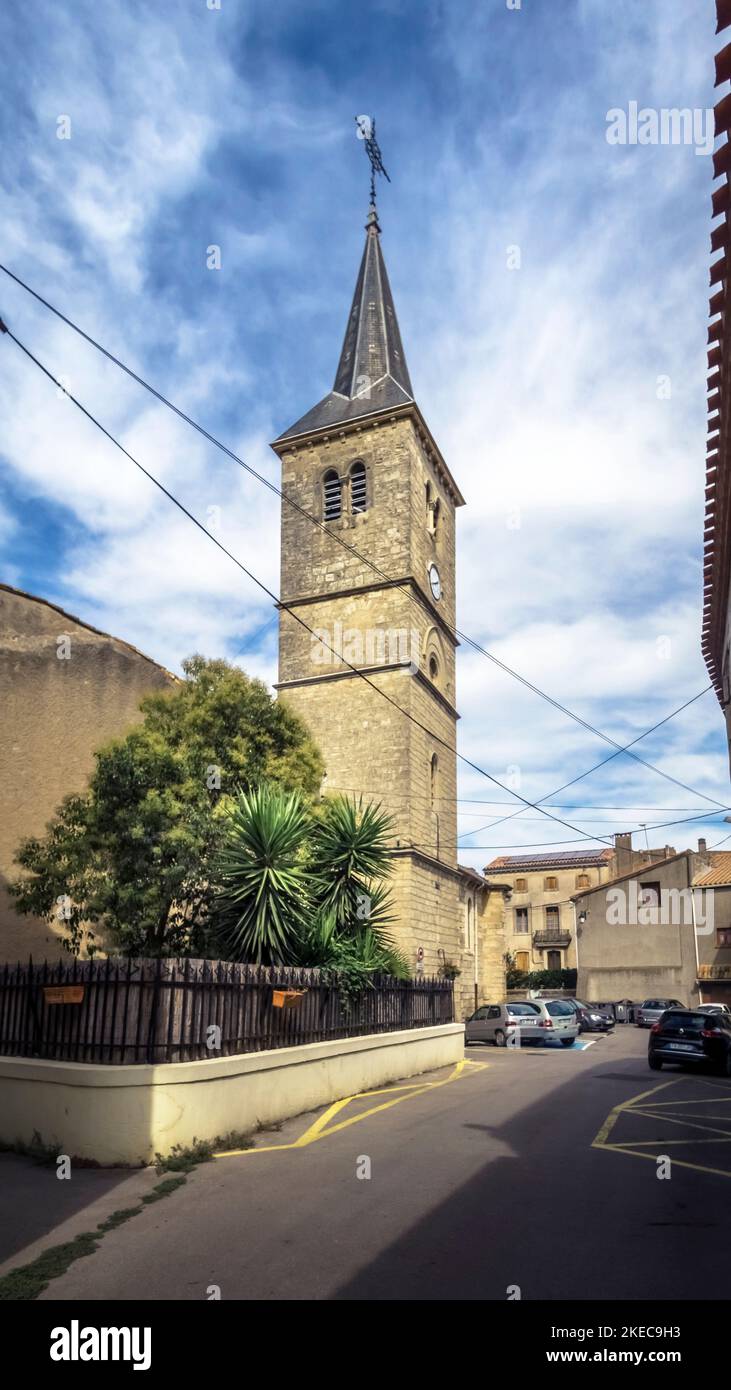 Church Notre Dame in Moussan was built in the XVIII century Stock Photo