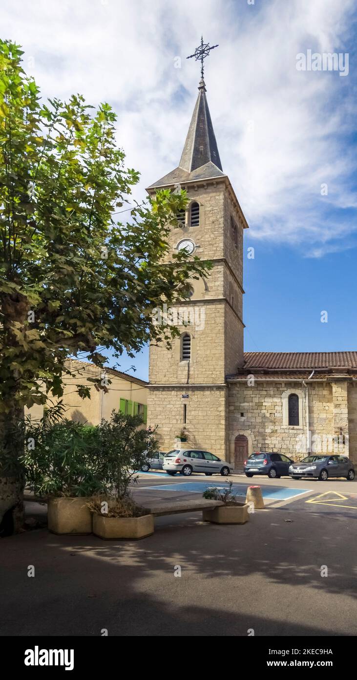 Church Notre Dame in Moussan was built in the XVIII century Stock Photo