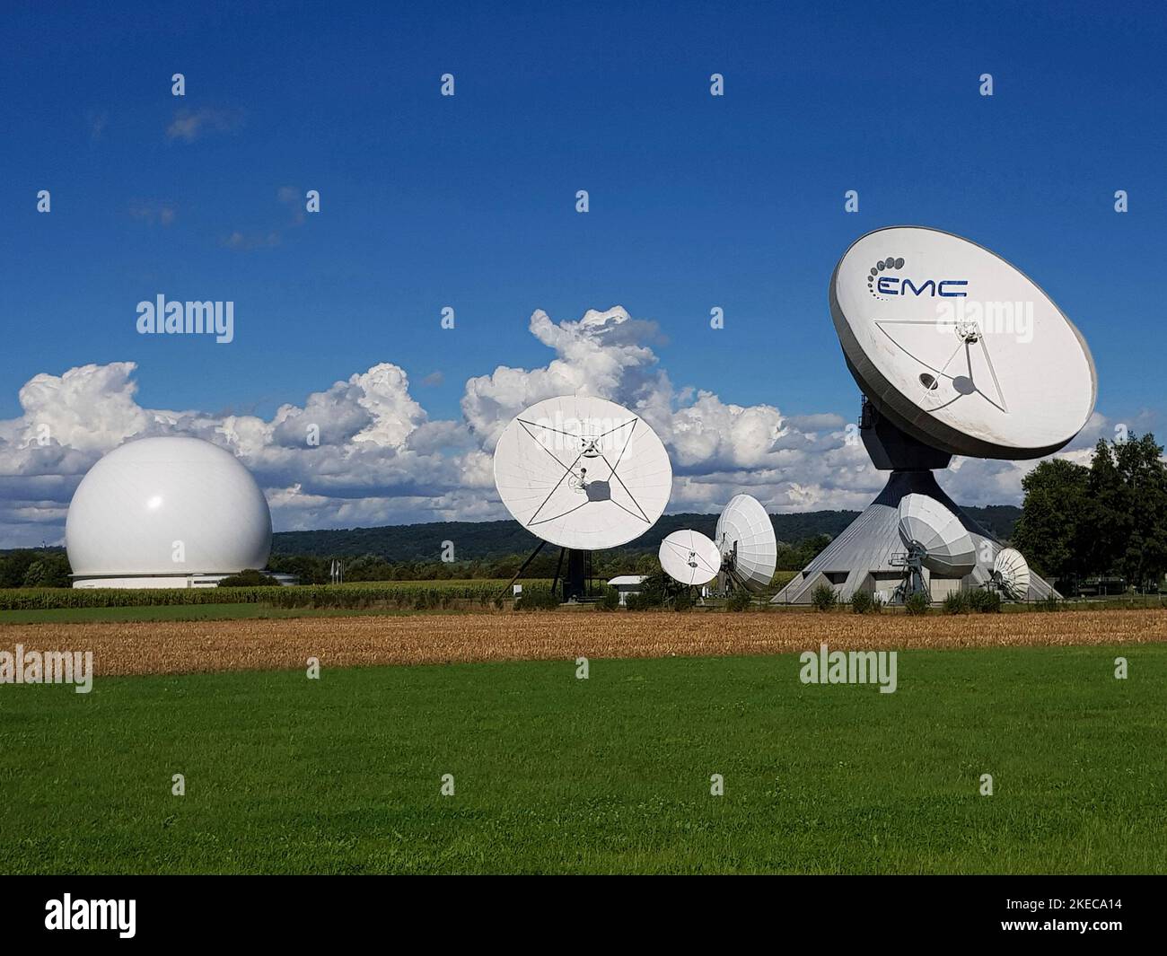 Raisting, parabolic antennas, radome, earth station for communication