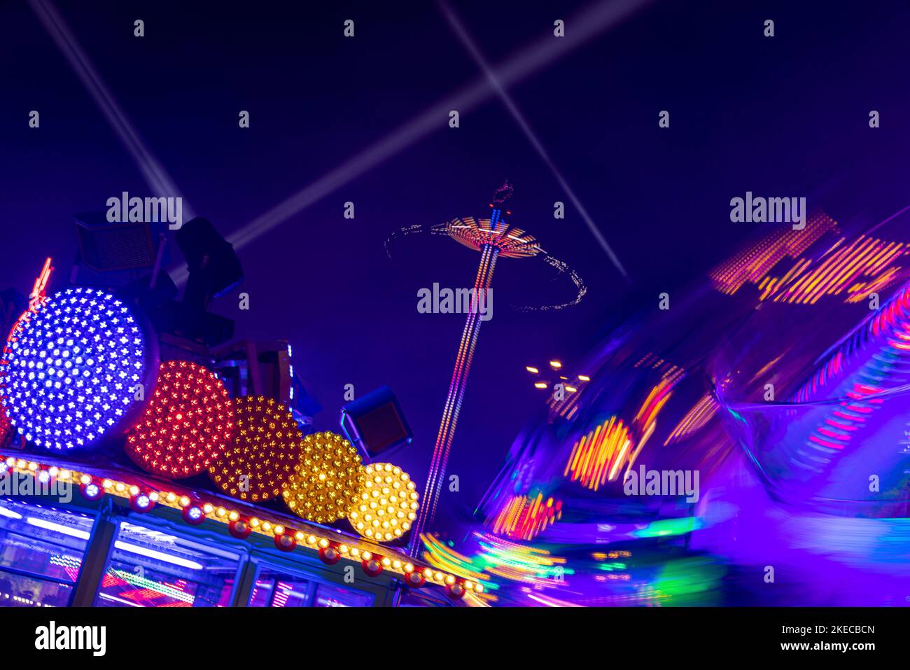 Cannstatt Folk Festival by night. Stuttgart, Baden-Württemberg, Germany. Stock Photo