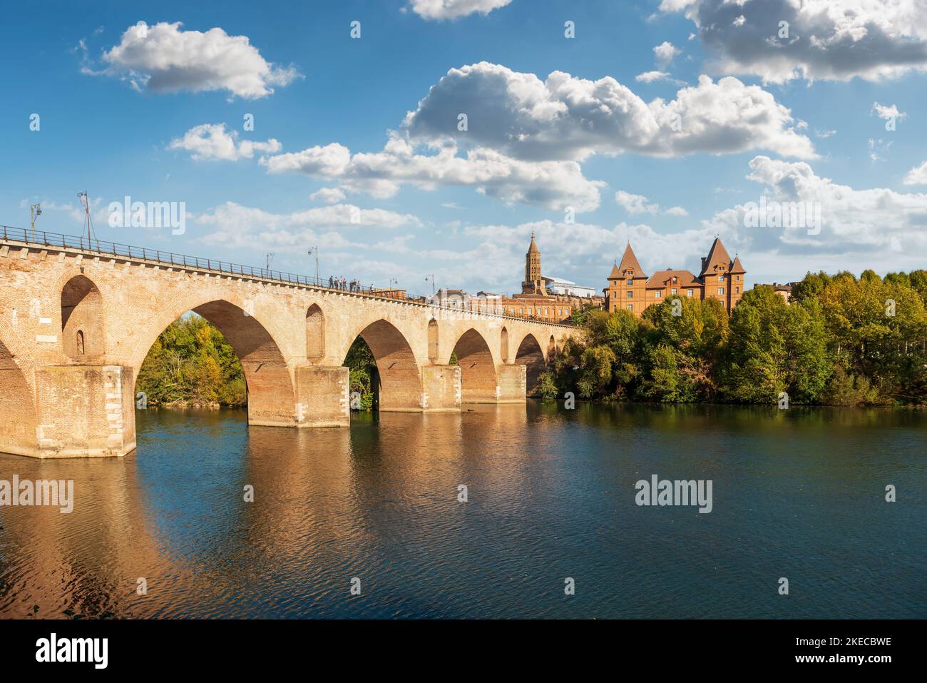 Old bridge over the Tarn river in Montauban, in Tarn et Garonne, in Occitanie, France Stock Photo