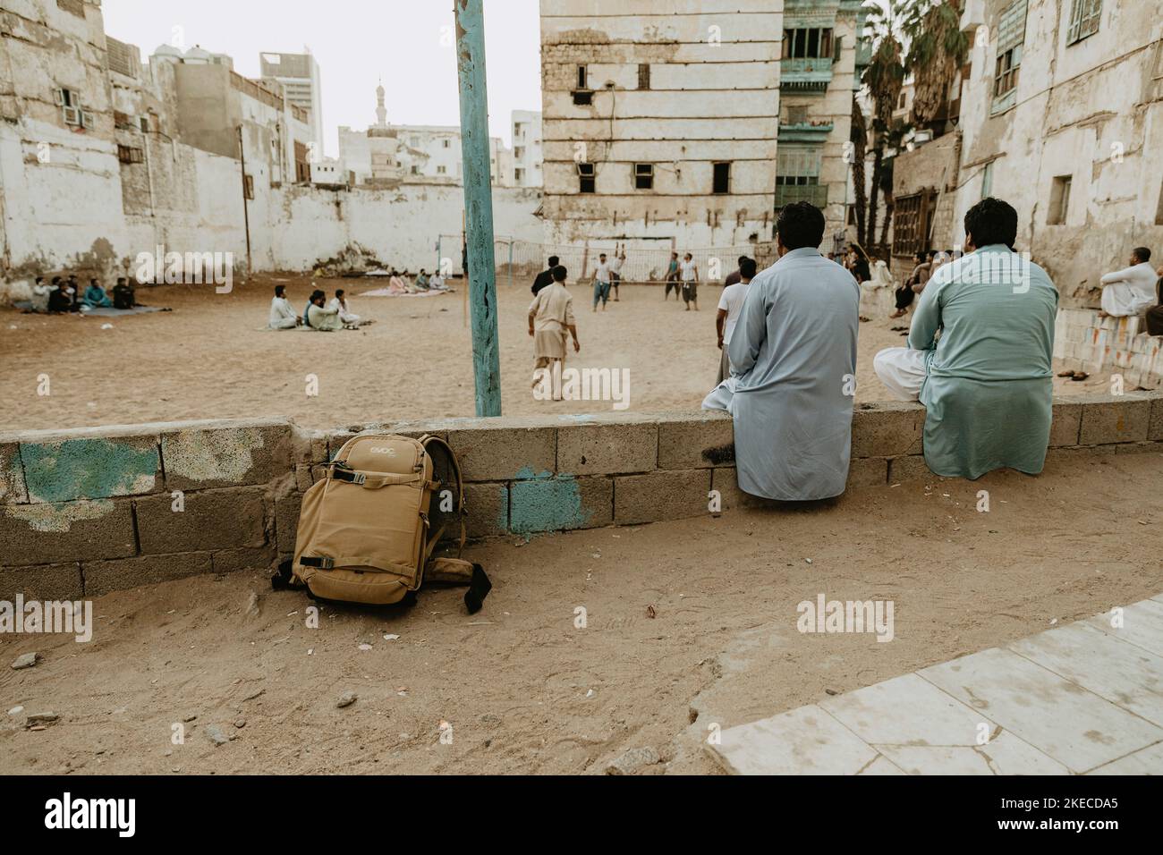 Saudi Arabia, Mecca province, Jeddah/Jeddah, ball game, spectator Stock Photo