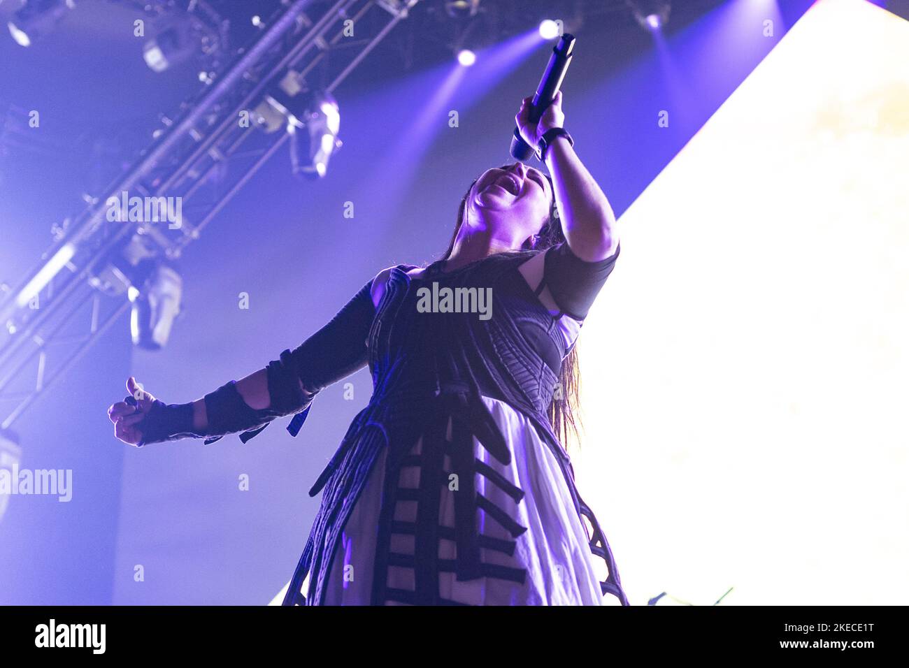 Milano, Italy. 10th Nov, 2022. Amy Lee of American rock band Evanescence performs live at Mediolanum Forum Credit: SOPA Images Limited/Alamy Live News Stock Photo