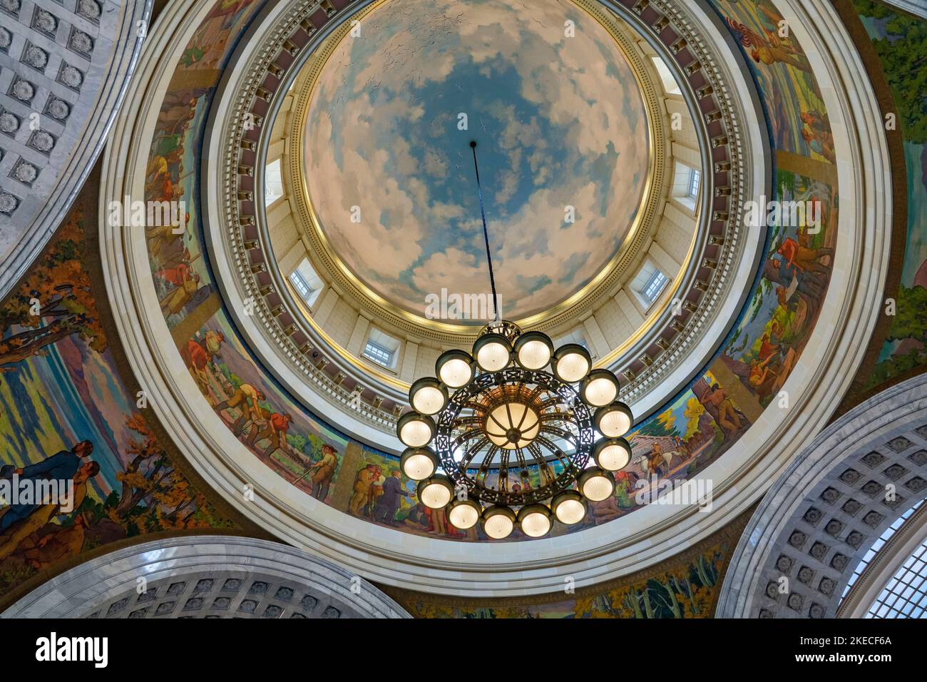 Dome over the rotunda in the State Capitol Stock Photo