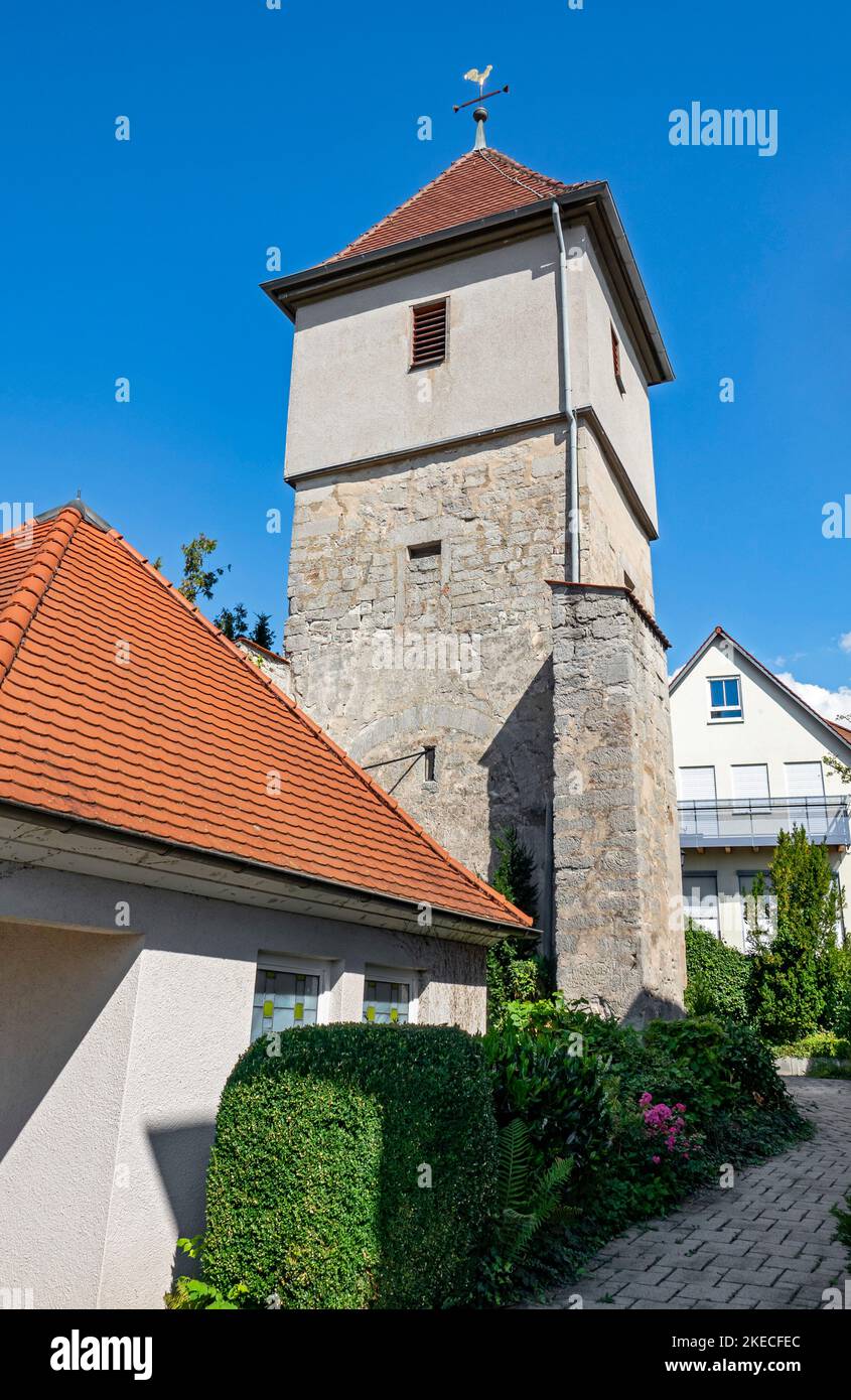 Mönchberg district of Herrenberg, Romanesque choir tower Stock Photo