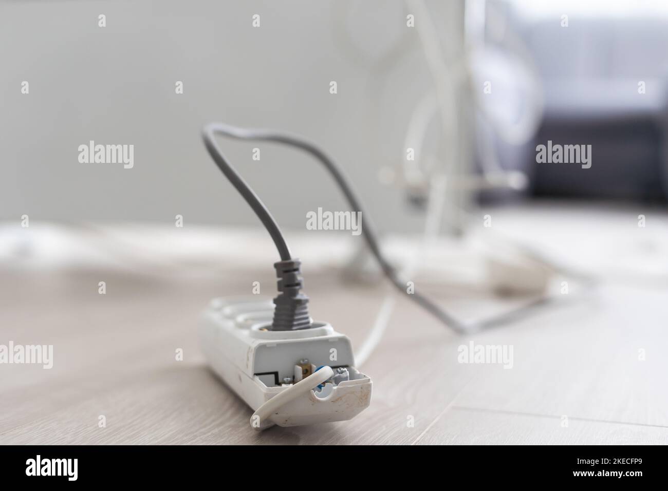 electric heater and extension cord Stock Photo Alamy