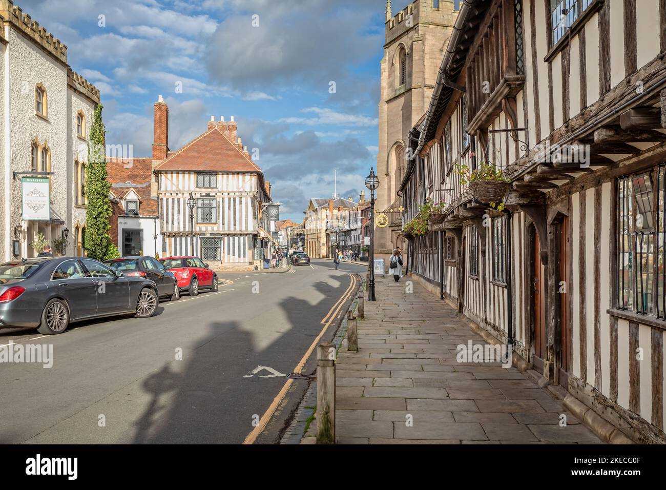 Medieval timber framed buildings in Chapel Street, Stratford upon Avon