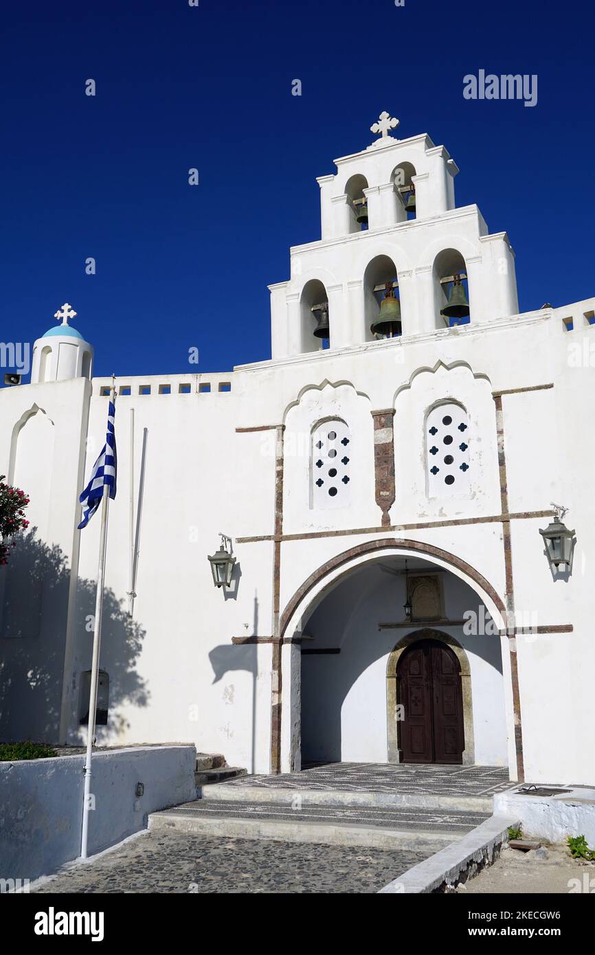 Saint George Church, Pyrgos Kallistis, Santorini, Greece, Europe Stock ...