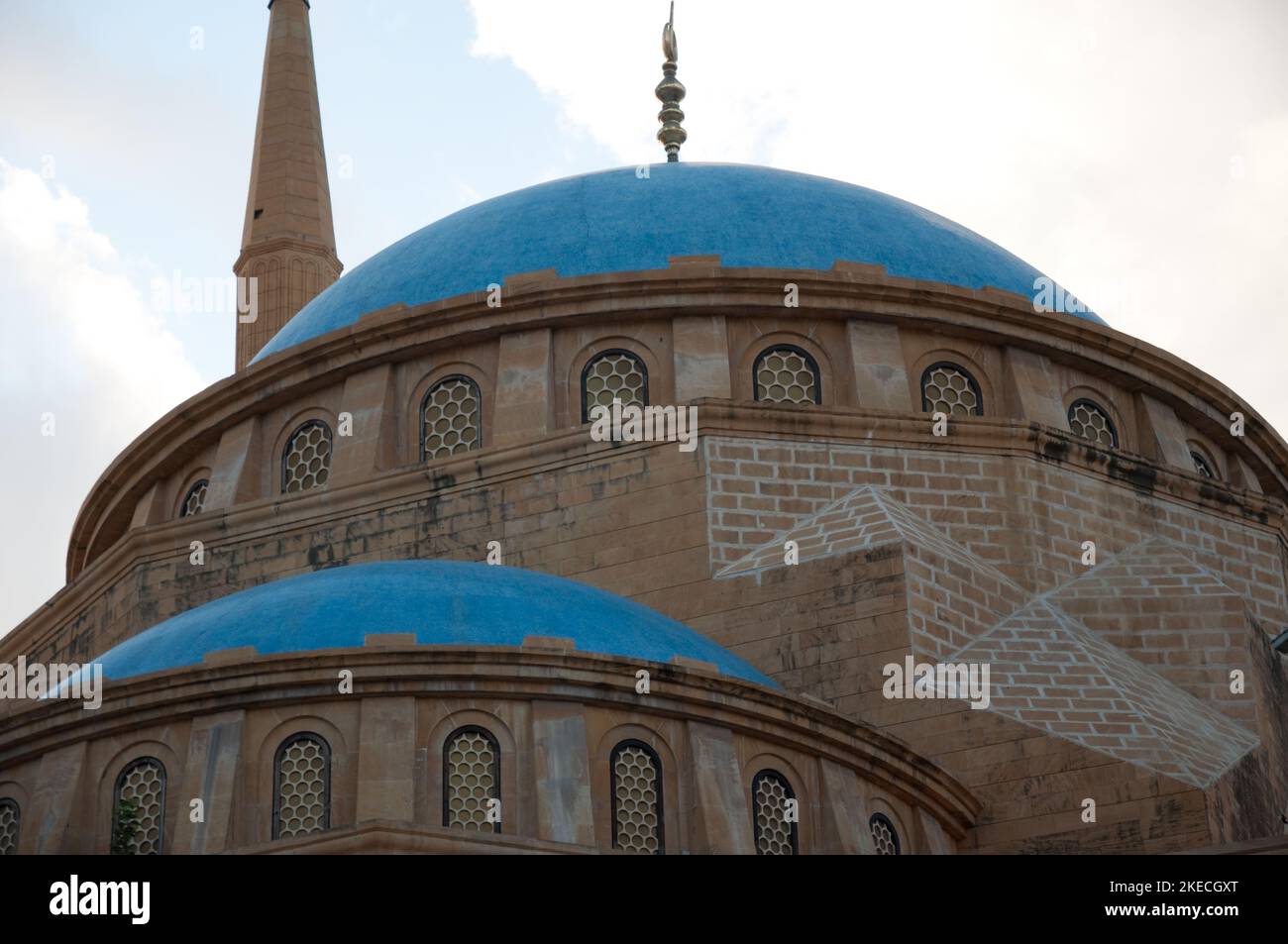 Blue Domes, Mohamed alAmin Mosque, Beirut Central District, Beirut, Lebanon Stock Photo