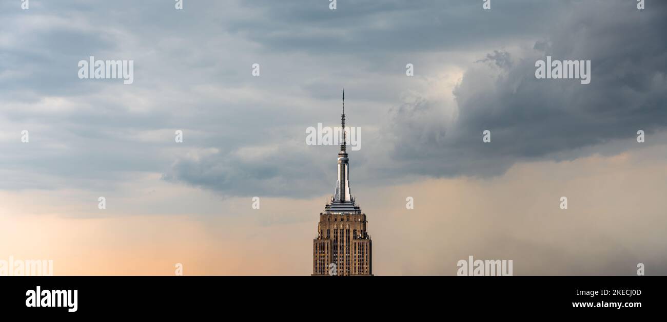 Skyscraper lightning rod on cloudy rainy sky panorama with low hanging clouds Stock Photo Alamy