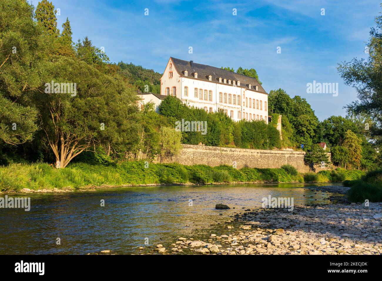 Bollendorf, river Sauer (Sure), Bollendorf Castle in Eiffel, Rheinland-Pfalz, Rhineland-Palatinate, Germany Stock Photo