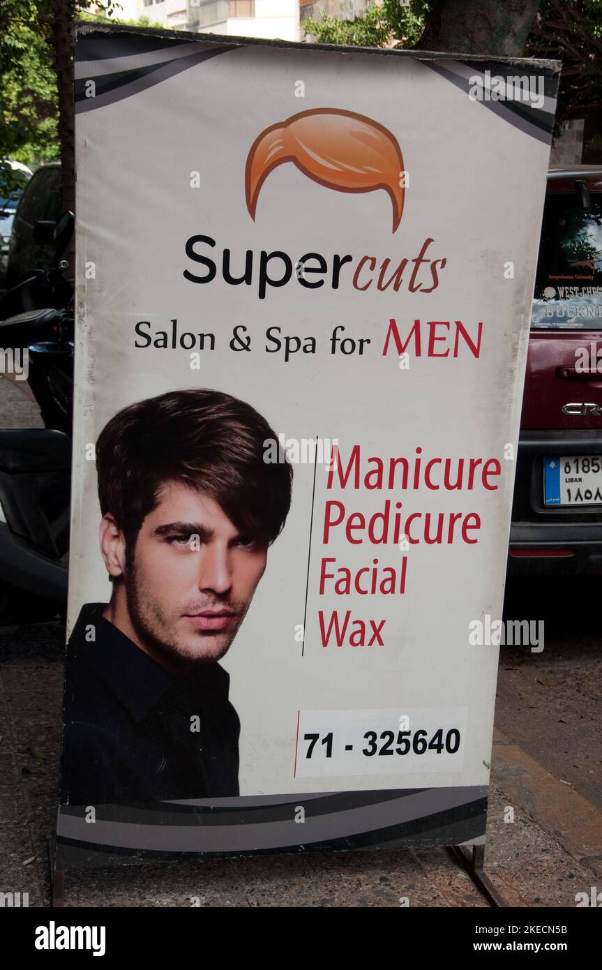 Advert for male salon and spa hires stock photography and images Alamy