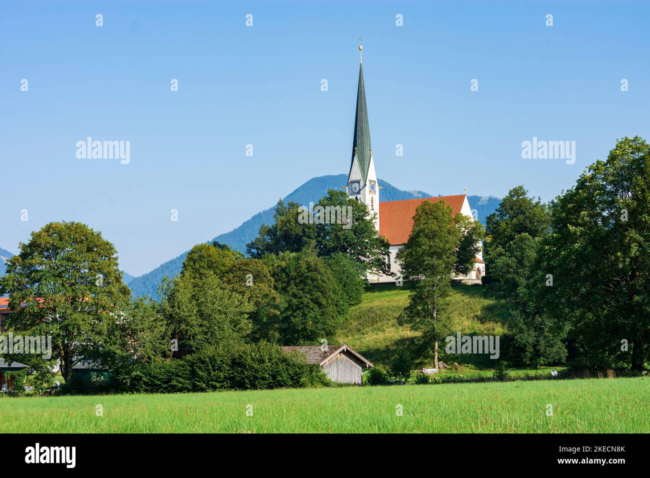 Bad Wiessee, Catholic Parish Church of the Assumption of Mary in Oberbayern, Tegernsee-Schliersee, Upper Bavaria, Bayern, Bavaria, Germany Stock Photo