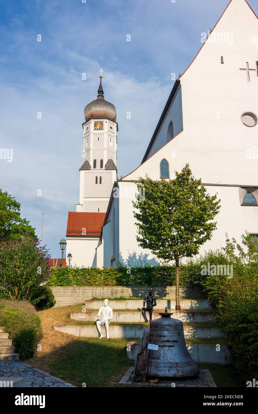 Aichach, church Mariä Himmelfahrt in Swabia, Bayern, Bavaria, Germany Stock Photo