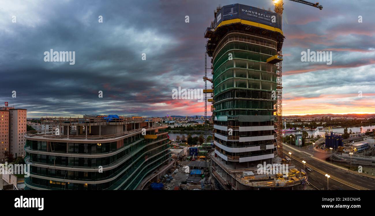 Vienna, apartment house construction highrise project "Danube Flats