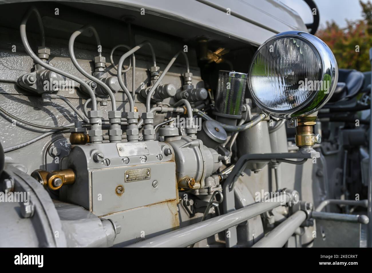 Otzberg, Hesse, Germany, engine block of a MasseyFerguson TEF 20 tractor. Displacement 2092 cc